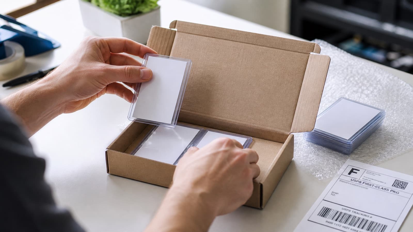 Packing cards for insured shipping