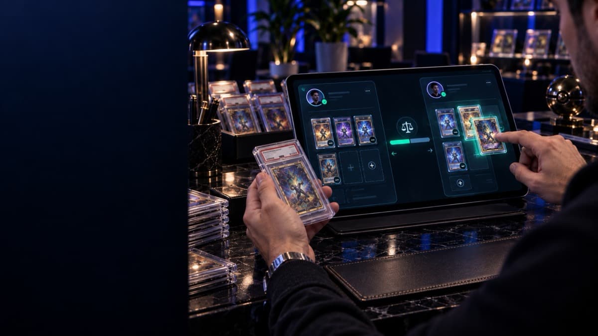 A trade analyzer weighing both sides against live market value with a fairness meter